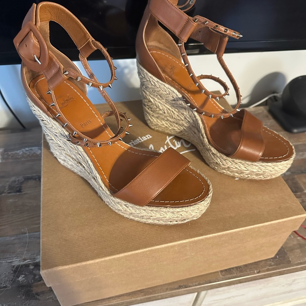 Louboutin Chocazeppa Spikes Espadrille Sandal